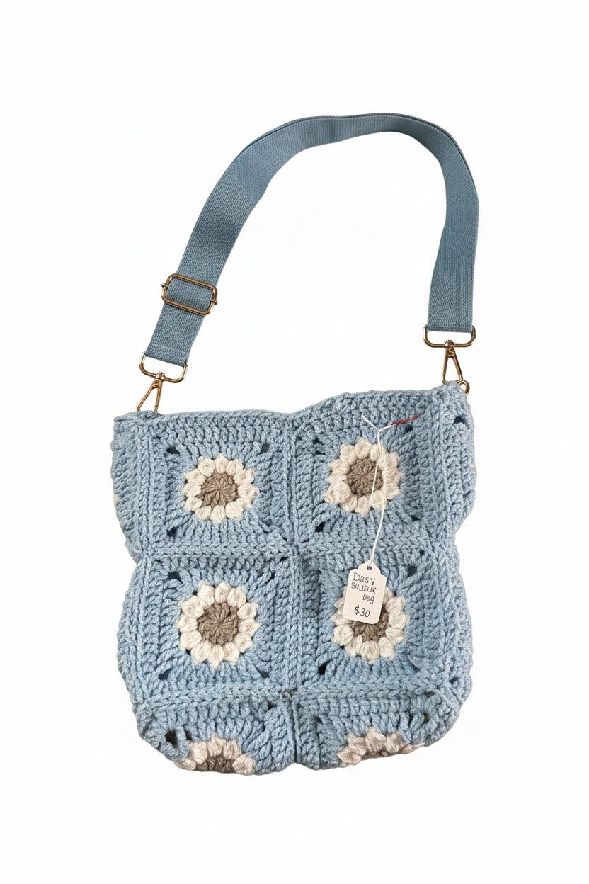 Granny square daisy bag