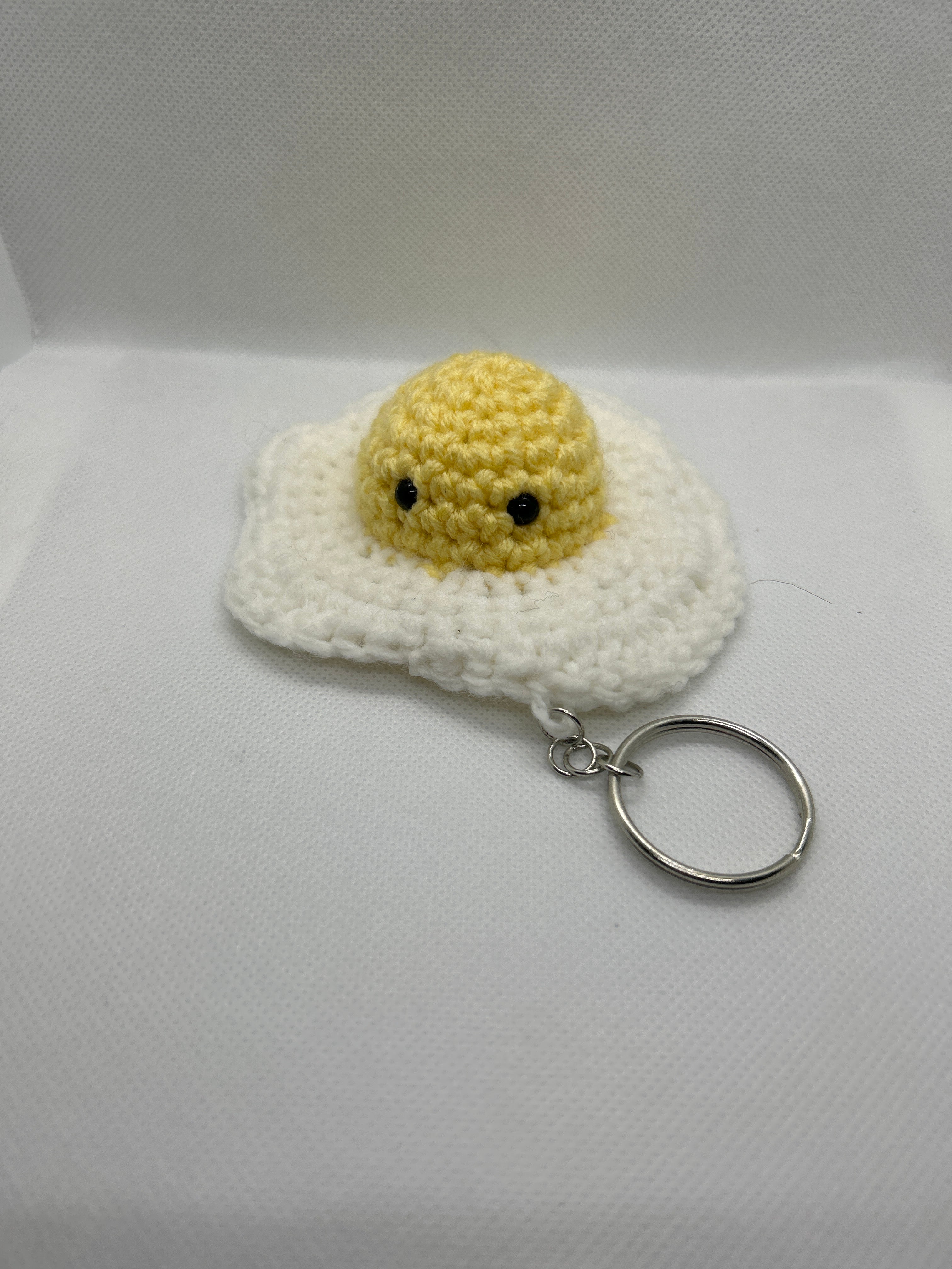 Fried egg keychain