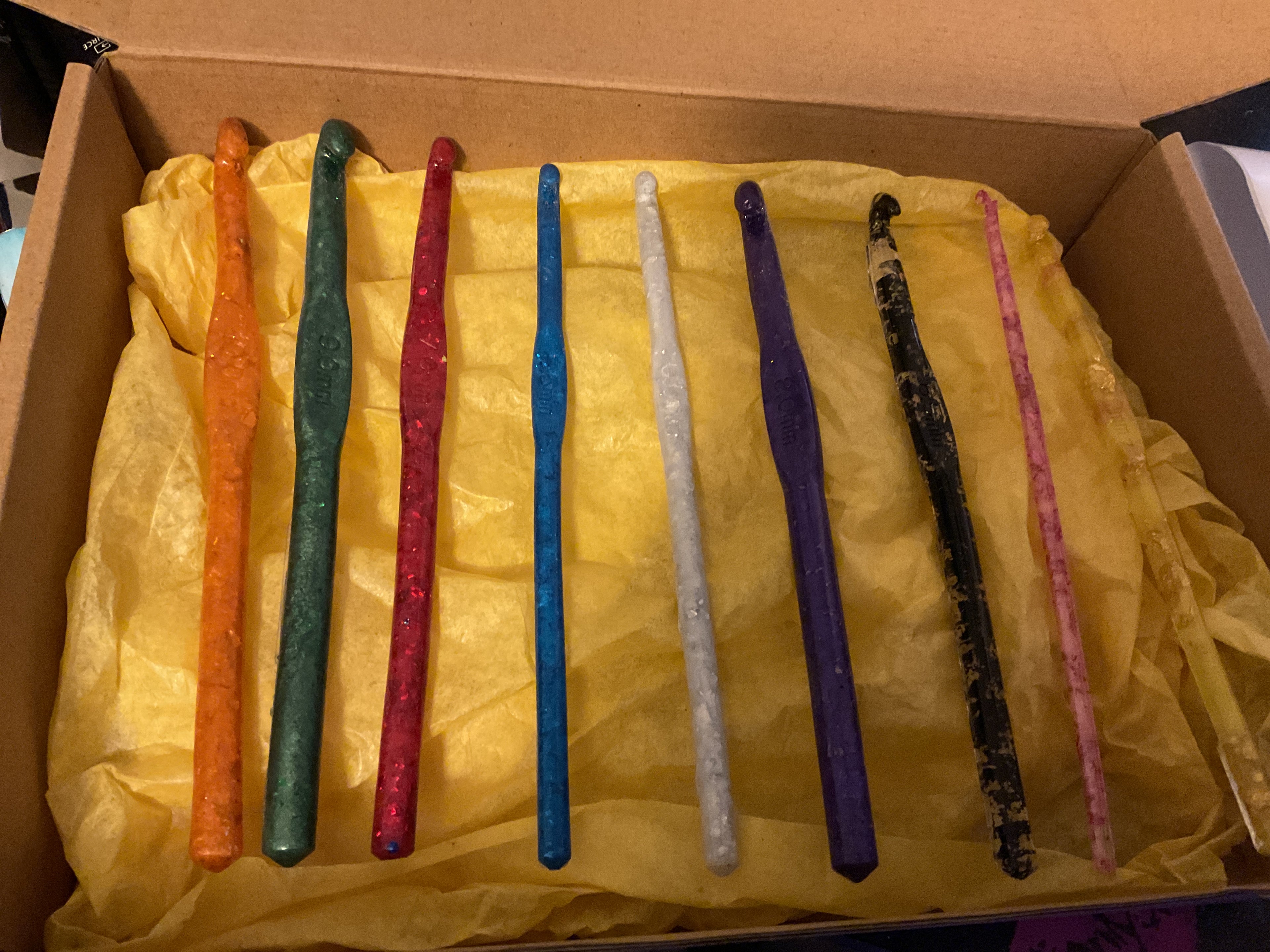 Hand resin crochet hook set