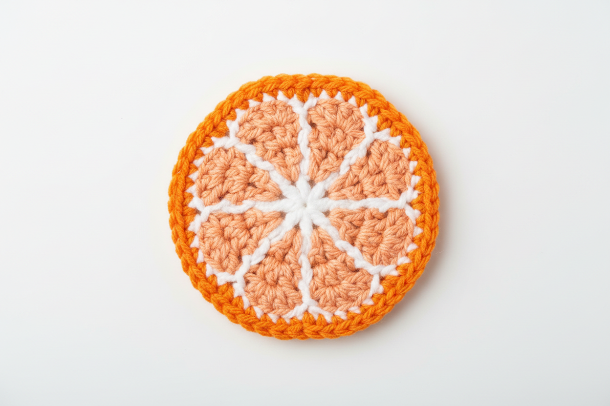 Orange crochet slice 